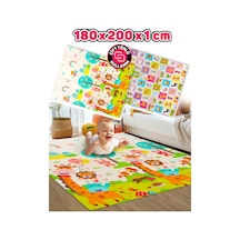 Neşeli Zürafa +Animals Katlanabilir Oyun Halısı -eEstra Large - 180x200x1 Cm-Taşıma Çantası Yanında