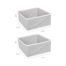 2'li Çekmece Ve Raf Düzenleyici Gri Kumaş 28 X 28 Gri Eg Diğer