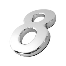 Yapışkanlı Kapı Numarası Küçük Boy 50 Mm 5 Cm Numara 8 Rakam Sekiz Sayı Krom Renk Numaralar 1 Adet