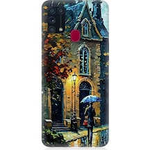 Samsung Galaxy M31 Uyumlu Sonbahar Evi Desenli Silikon Kılıf
