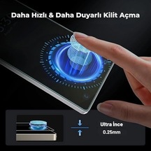 Tam Kaplayan Parmak İzi Bırakmayan Safir Ekran Koruyucu Cam, S25 Ultra İle Uyumlu