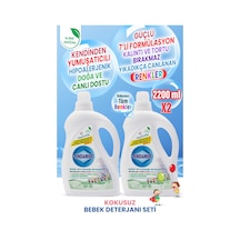 % 100 Doğal Bitkisel Kokusuz Bebek Sıvı Çamaşır Deterjanı Seti-kendinden Yumuşatıcılı 2200 ML
