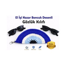 Genel Marka Nazar Boncuk Desenli Çanta Charmı Özel Tasarım El İşi Gözlük Kılıfı Çok Renkli