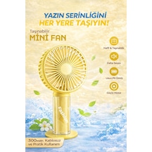 Taşınabilir Mini Fan 300mah Kablosuz Sessiz Güçlü Motor Yaz İçin Serinlik Sağlar 3 Kademeli Serinlik