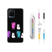 Vivo V21E Kılıf Kablo Koruyuculu Cat Dance 1824