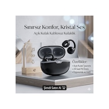 Klipsli Kablosuz Kulaklık Açık Tasarım, Bluetooth 5.4, Enc Gürültü Engelleme Siyah - 874690435