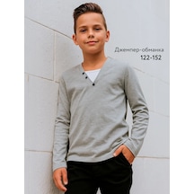 Kari Erkek Çocuklar İçin Okulda Giyebilecek Gri Süper İnce Kazak 420118181 Gri Kari Erkek Çocuklar İçin Okulda Giyebilecek Gri Süper İnce Kazak 420118181 Gri