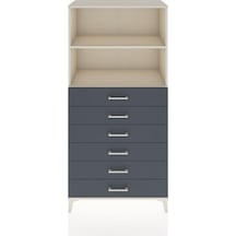 Hyperion Dolap 2 Raflı 6 Çekmeceli 88x44x182 Aytaşı-antrasit Aytaşı