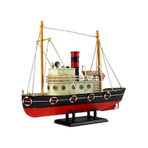 Dekoratif Retro Metal Balıkçı Teknesi Vintage 33cm No.2