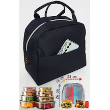 Anne Bebek Çocuk İçin Isı Yalıtımlı Termal Termoslu Yemek, Mama, Beslenme, Gıda Çantası Siyah - Siyah