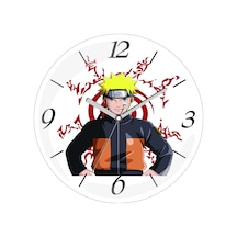 Naruto Shinobi Çap 30cm Sessiz Akar Bombeli Gerçek Cam Duvar Saati Çok Renkli