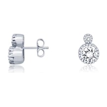 Diamond Line-Gülaylar - Beyaz Altın 14 Ayar Tektaş Küpe N11.9466
