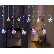 Rgb Kardan Adam Yıldız Perde Led Işıklandırma, Yılbaşı Hallowen Ramazan Bayramı Dekoratif Işıklandırmalar Renkli