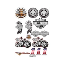 Motosiklet Harley Davıdson Tasarım A4 Çoklu Sticker Seti 04 Diğer