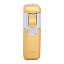 4 Torch Sarı-gümüş Metal Puro Çakmağı - Tr7222