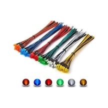 5v 3mm Diffused Mantar Led 0,22mm²20 Cm Kablolu Yeşil 5adet