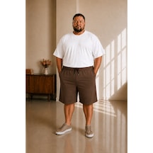 Sngl Tekstil Erkek Büyük Beden Kapri 3xl 4xl 5xl 6xl 7xl 8xl 9xl Kahverengi
