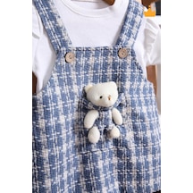 Babyhola Yılbaşı Konsept Şık Ayılı Oyun Arkadaşı Tüvit Kız Bebek Çocuk Badi Jile 2'li Oyuncaklı Elbise Takım 2339 001