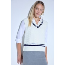 Defacto Okula Dönüş Coool Regular Fit V Yaka Yelek D4686ax25wner103 Ekru