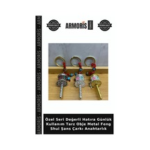 Özel Seri Değerli Hatıra Günlük Kullanım Tarz Obje Metal Feng Shui Şans Çarkı Anahtarlık