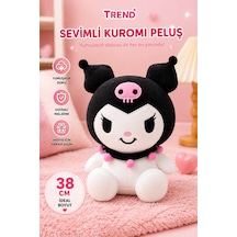 Kuromi Peluş Oyuncak 38 Cm Yumuşak Sevimli Büyük Peluş Bebek, Hediye Oyuncak Beyaz