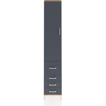 Hyperion Dolap 2 Raflı 4 Çekmeceli Tek Askılı 44x44x243 Çam-a... Çam