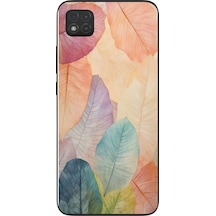 Redmi 9c Uyumlu Hafif Yapraklar Baskılı Silikon Kılıf Renkli