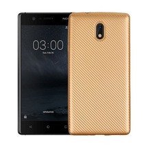 Fitcase Nokia 3 Carbon Desen Arka Kapak Gold 200055144