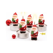 Yılbaşı Temalı Noel Baba Figürlü Mum Seti 4 Lü Yılbaşı Mumu, Yılbaşı Hediyesi, Yılbaşı Sofra Süsleme 10c