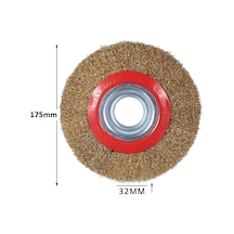 Taşlama Motoru Çelik Fırçası 175mm Spiral Sarı Tel Fırça