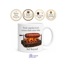 Kokoreçci Temalı Baskılı Kupa Bardak Kokoreç Hediye Porselen Mug Beyaz / Çok Renkli