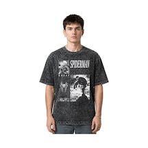 Spider-man Örümcek Adam Kahraman Ön Baskılı Unisex Oversize Eskit Siyah