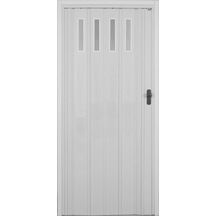 Akağaç Ahşap Desenli 1 Sıra Camlı Akordeon Kapı 87x215cm