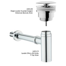 A45149 Origin Lavabo Yuvarlak Süzgeci A45123 Lavabo Sifonu Krom