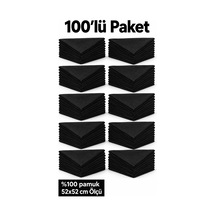 Herşeynota 100 Lü Siyah Düz Fular Seti %100 Pamuk 52x52 Cm Okul Etkinlik Gösteri Grup Kullanımı Çok Renkli