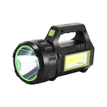 Buffer Şarjlı Led El Feneri 10w Taşınabilir Acil Durum Lambası Usb Şarjlı & Yan Cob Işıklı Çok Renkli