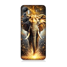 İnfinix Hot 20 Uyumlu Altın Fil Desenli Silikon Kılıf