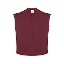 Calvin Klein Chiffon Ss Tie Neck, Gex Bordo Kadın Bluz
