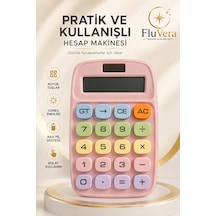 Pastel Pembe Renkli Hesap Makinesi Güneş Enerjili Ve Pilli Büyük Ekranlı Masaüstü Hesap Makinesi Ofis Okul Ev Kullanım Diğer