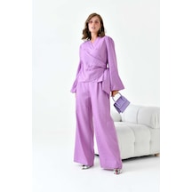 Ftz Women Kadın Pantolonlu Simli Takım Lila 30863-lila Lila