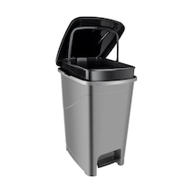 Omnipazar Srl-3029 Slim Pedallı Plastik Çöp Kovası İç Kovalı 25 Lt Antrasit