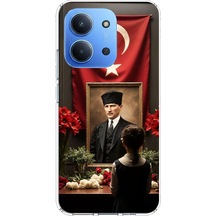 Redmi 15c Uyumlu Atatürk Türk Bayrağı Tablo Baskılı Silikon Kılıf Renkli