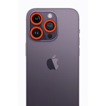 Newface İphone Uyumlu 13 Pro Max Neon Fosforlu Kamera Lens - Turuncu