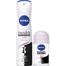 Nivea Invisible Black&White Clear Kadın Sprey Deodorant 150 ML + Kadın Roll-On Deodorant 25 ML