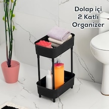 1131 İki Katlı Raf - Çok Amaçlı Mutfak Banyo Düzenleyici Organizer - Siyah