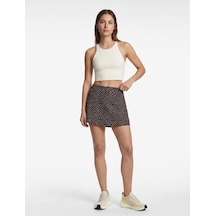 Koton Slim Fit Yüksek Bel Şort Etek Kahverengi Desenli 6sak40206nk Kahverengi