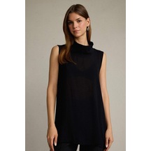 Defacto Relax Fit Balıkçı Yaka Twill Kolsuz Bluz G0239ax25smbk81 Siyah