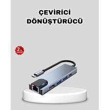 Mey İthalat Type-c Çoklu Dönüştürücü Alüminyum Gövde, Hızlı Veri Aktarımı Ve Şarj Desteği
