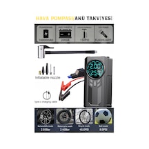 D8h Plus 4in1 Akü Takviye+hava Pompası+led Fener+powerbank