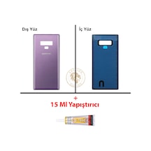 Samsung Galaxy Note 9 Mor Renk Arka Kapak + B7000 Yapıştırıcı Arka Cam Batarya Kapağı Pil Kapağı Lazer Kesim Back Cover Galaxy Note 9 Uyumlu 22187338